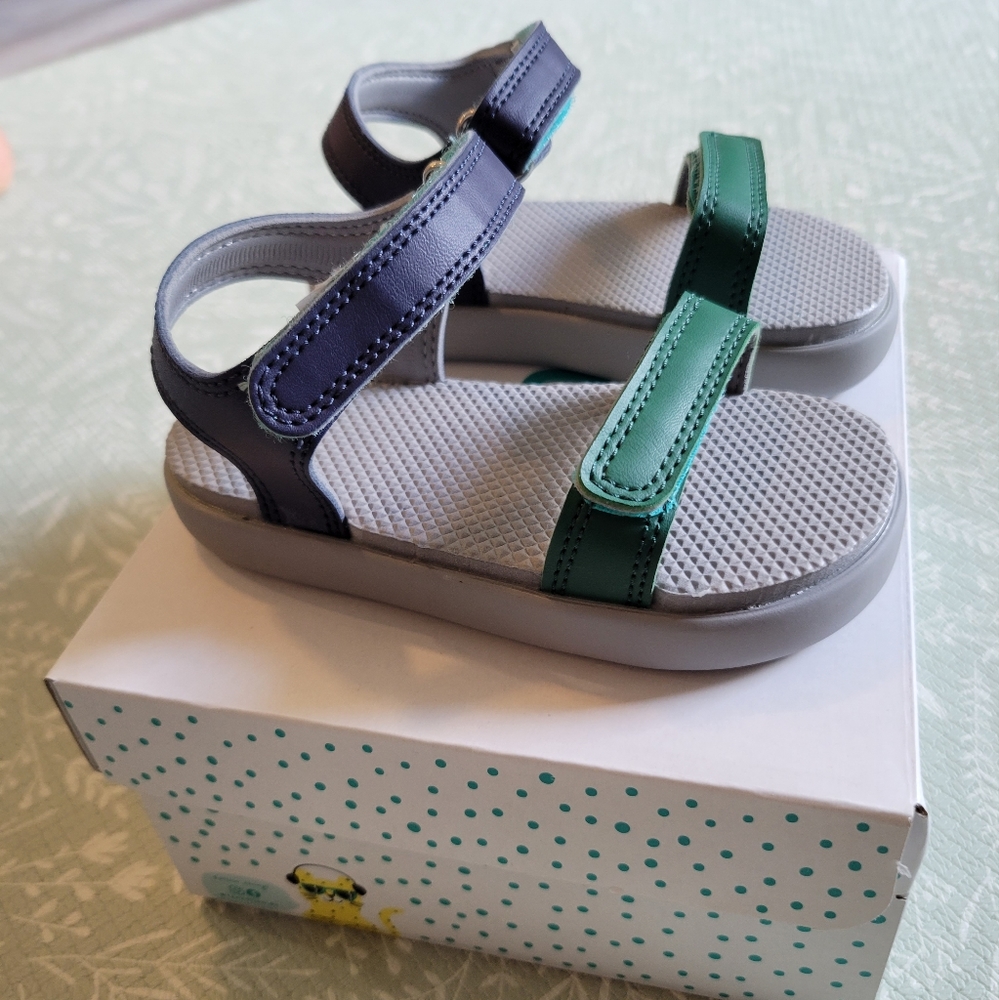 Ten Little Open Toe Sandals - Blue Green - Sz 9